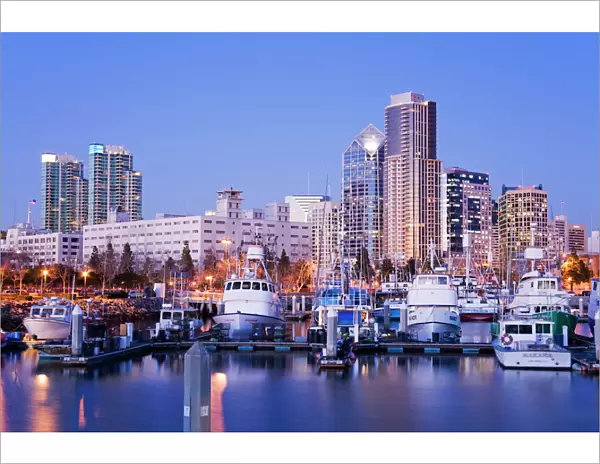 Tuna Harbor and skyline, San Diego, California, United States of America, North America
