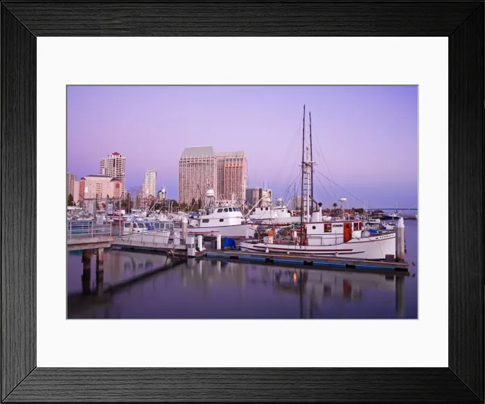 Framed Print : Tuna Harbor and Hyatt Hotel, San Diego, California, United States of America Framed Print : Tuna Harbor and Hyatt Hotel, San Diego, California, United States of America