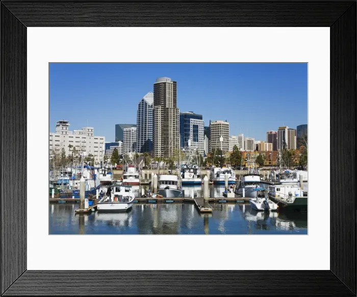 Framed Print : Tuna Harbor and skyline, San Diego, California, United States of America, North America Framed Print : Tuna Harbor and skyline, San Diego, California, United States of America, North America