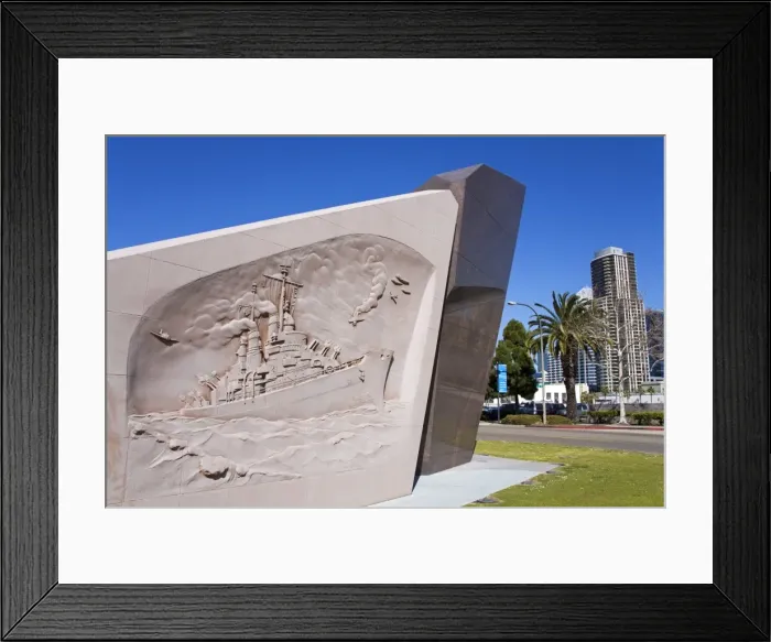 Framed Print : USS San Diego Memorial, Tuna Harbor, San Diego, California, United States of America Framed Print : USS San Diego Memorial, Tuna Harbor, San Diego, California, United States of America