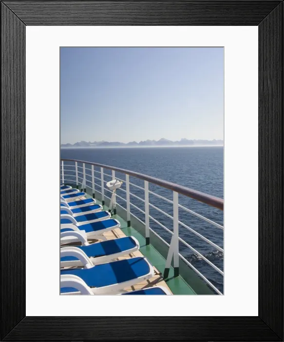 Framed Print : Cruise ship, view from sun deck, Lofoten Islands, northern Norway, Scandinavia, Europe Framed Print : Cruise ship, view from sun deck, Lofoten Islands, northern Norway, Scandinavia, Europe
