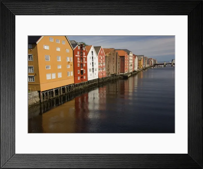 Framed Print : Merchants premises along the Nidelva, Trondheim, Norway, Scandinavia, Europe Framed Print : Merchants premises along the Nidelva, Trondheim, Norway, Scandinavia, Europe