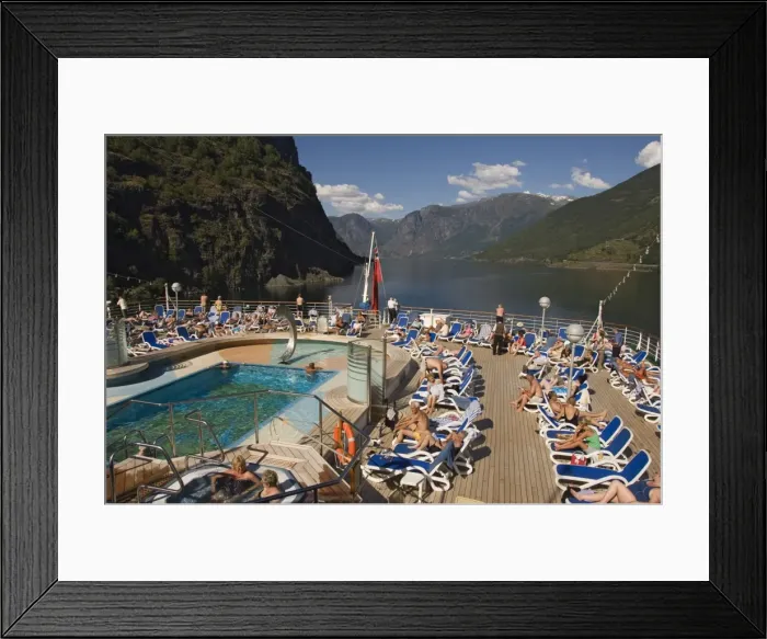 Framed Print : View over the aft pool and sundeck, Flaams, Fjordland, Norway, Scandinavia, Europe Framed Print : View over the aft pool and sundeck, Flaams, Fjordland, Norway, Scandinavia, Europe