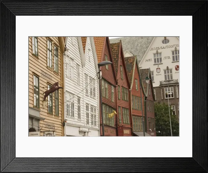 Framed Print : Wooden merchants premises, Bryggen old harbour side, UNESCO World Heritage Site Framed Print : Wooden merchants premises, Bryggen old harbour side, UNESCO World Heritage Site