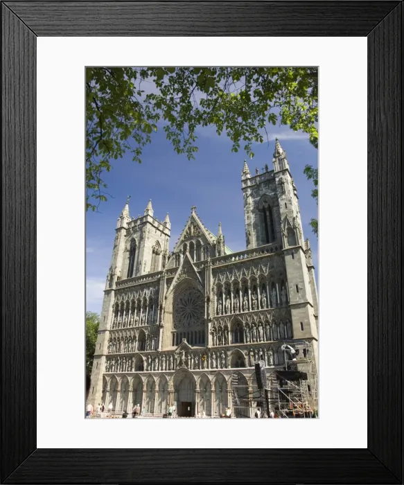 Framed Print : Facade of the Nidarosdomen Og Cathedral, Trondheim, Norway, Scandinavia, Europe