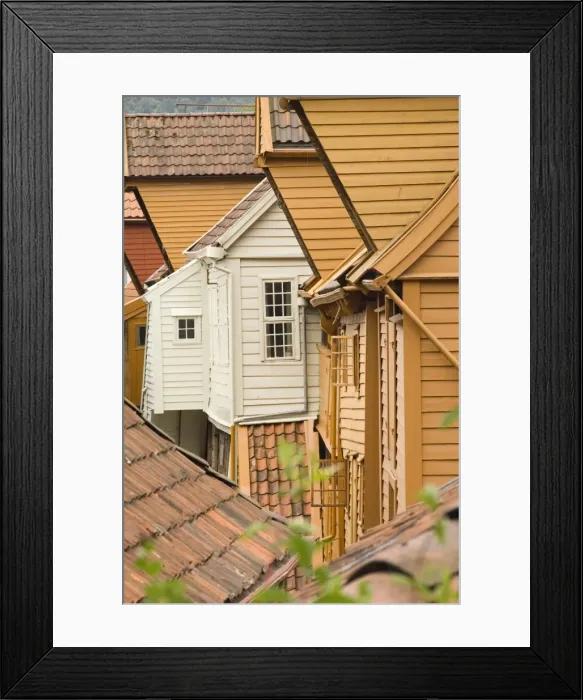 Framed Print : The wooden buildings of Bryggen, UNESCO World Heritage Site, Bergen, Norway Framed Print : The wooden buildings of Bryggen, UNESCO World Heritage Site, Bergen, Norway