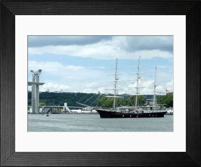 Framed Print : The three masted boat the Tenacious from Britain in front of movable bridge Flaubert during Armada 2008, Rouen, Normandy Framed Print : The three masted boat the Tenacious from Britain in front of movable bridge Flaubert during Armada 2008, Rouen, Normandy
