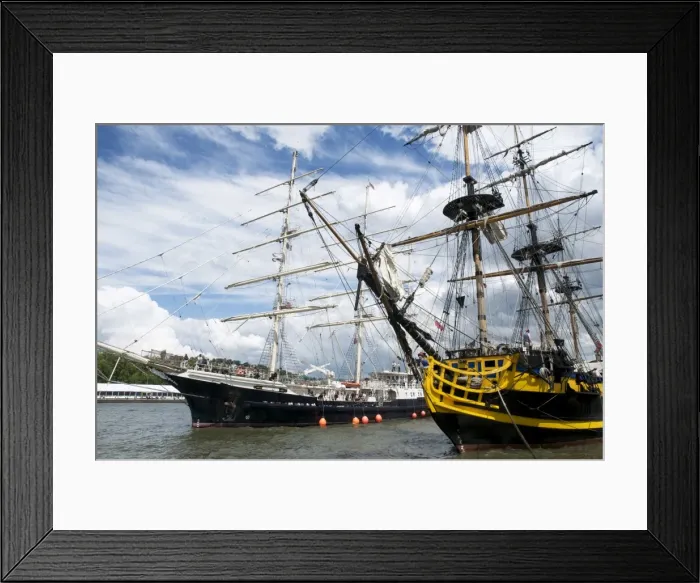 Framed Print : The frigate Grand Turk and three masted boat the Tenacious from Britain Framed Print : The frigate Grand Turk and three masted boat the Tenacious from Britain