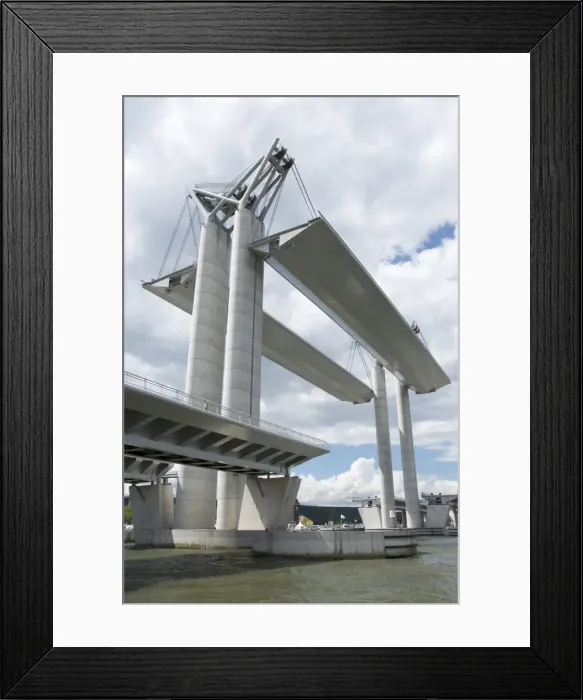Framed Print : Movable bridge Flaubert 2008 on River Seine during Armada 2008, Rouen, Normandy Framed Print : Movable bridge Flaubert 2008 on River Seine during Armada 2008, Rouen, Normandy