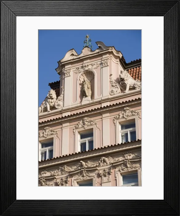Framed Print : Facade of building with Art Nouveau architecture, Old Town Square, Old Town Framed Print : Facade of building with Art Nouveau architecture, Old Town Square, Old Town