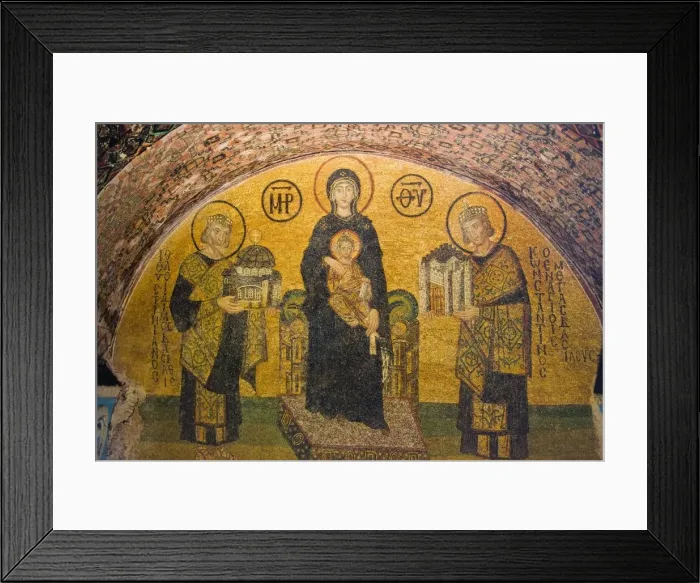 Framed Print : Mosaic panel in tesserae tiles inside Aya Sofya (Sancta Sophia), UNESCO World Heritage Site Framed Print : Mosaic panel in tesserae tiles inside Aya Sofya (Sancta Sophia), UNESCO World Heritage Site