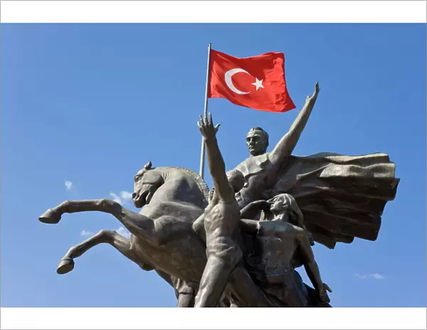 Ataturk statue in the Old Town of Antalya, Anatolia, Turkey, Asia Minor, Eurasia