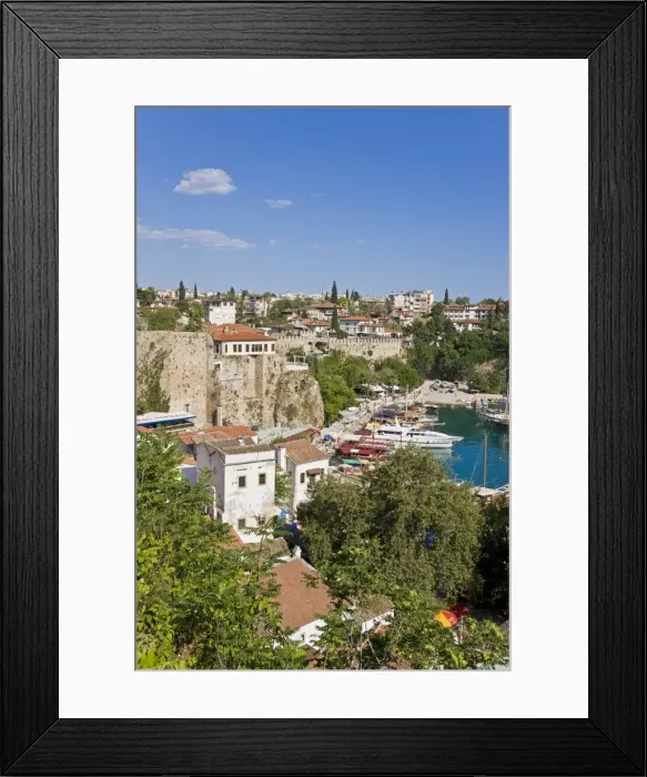 Framed Print : Elevated view over the Marina and Roman Harbour in Kaleici, Old Town, Antalya Framed Print : Elevated view over the Marina and Roman Harbour in Kaleici, Old Town, Antalya