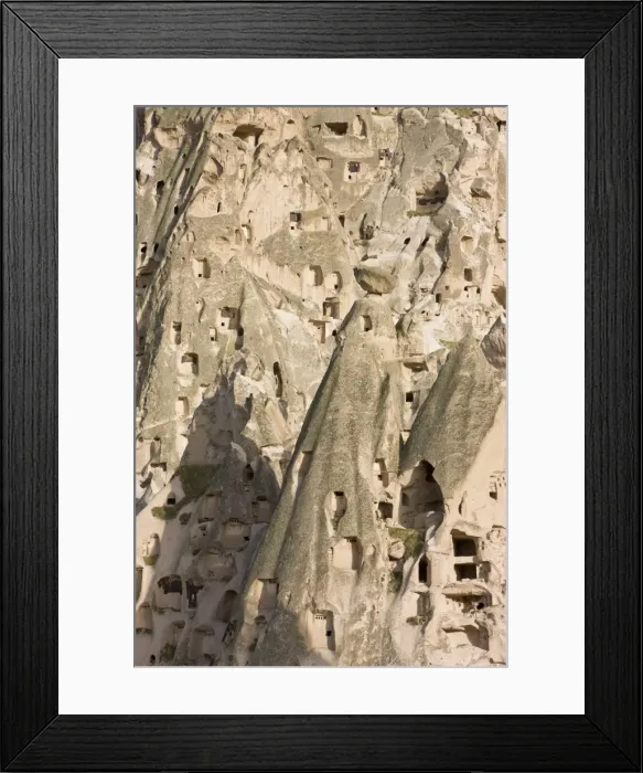 Framed Print : Old troglodytic cave dwellings in Uchisar, Cappadocia, Anatolia, Turkey Framed Print : Old troglodytic cave dwellings in Uchisar, Cappadocia, Anatolia, Turkey