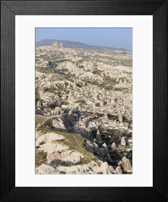 Framed Print : Elevated view over the town of Goreme in Cappadocia, Anatolia, Turkey, Asia Minor Framed Print : Elevated view over the town of Goreme in Cappadocia, Anatolia, Turkey, Asia Minor