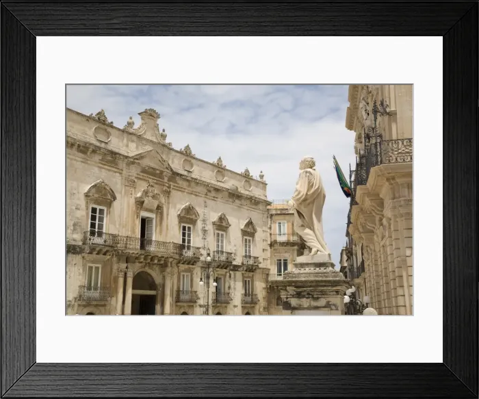 Framed Print : Duomo Square and the baroque facade of the Town Hall Palace, Syracuse, Sicily Framed Print : Duomo Square and the baroque facade of the Town Hall Palace, Syracuse, Sicily