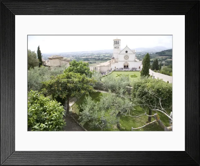 Framed Print : The Basilica of San Francesco, UNESCO World Heritage Site, and the Valley of Peace