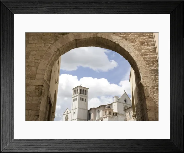 Framed Print : The New Gate Assisi and view of the Franciscan Basilica, UNESCO World Heritage Site Framed Print : The New Gate Assisi and view of the Franciscan Basilica, UNESCO World Heritage Site