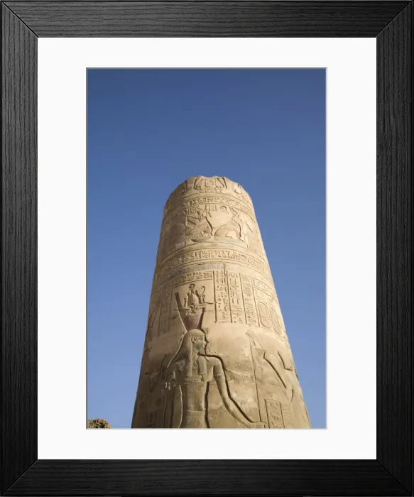 Framed Print : A column in the temple of Kom Ombo, Egypt, North Africa, Africa Framed Print : A column in the temple of Kom Ombo, Egypt, North Africa, Africa