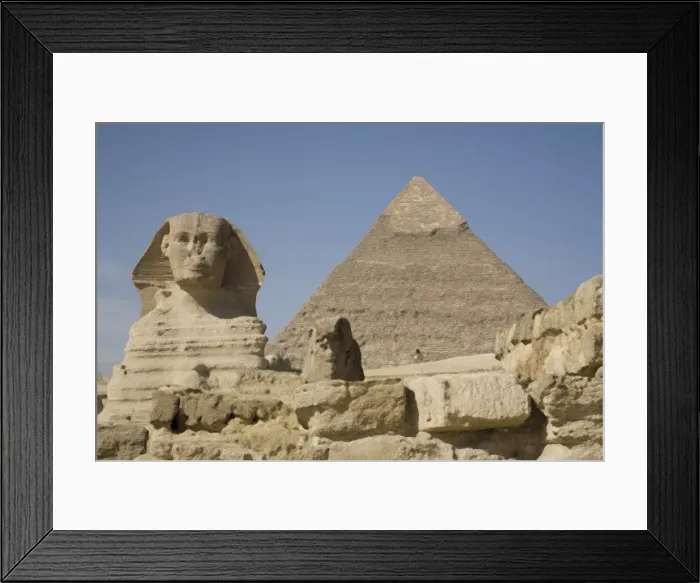 Framed Print : Sphinx and the Pyramid of Cheops, Giza, UNESCO World Heritage Site, near Cairo Framed Print : Sphinx and the Pyramid of Cheops, Giza, UNESCO World Heritage Site, near Cairo