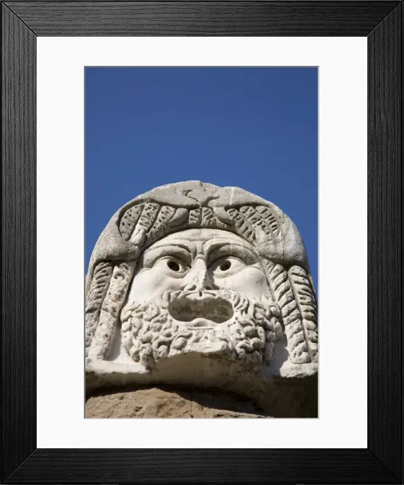 Framed Print : Mask at the theatre, in ancient Ostia, Rome, Lazio, Italy, Europe