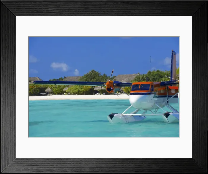 Framed Print : Maldivian Air Taxi parked in a resort in Maldives, Indian Ocean, Asia Framed Print : Maldivian Air Taxi parked in a resort in Maldives, Indian Ocean, Asia