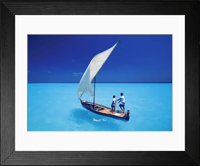 Framed Print : Sailing with traditional dhoni, North Male Atoll, Maldives, Indian Ocean, Asia Framed Print : Sailing with traditional dhoni, North Male Atoll, Maldives, Indian Ocean, Asia