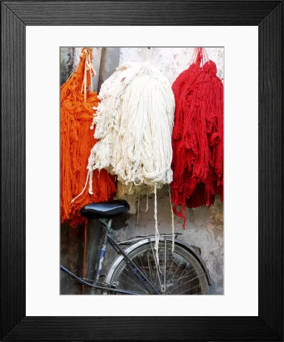 Framed Print : Wool skeins in the dyers souk, Marrakesh, Morocco, North Africa, Africa Framed Print : Wool skeins in the dyers souk, Marrakesh, Morocco, North Africa, Africa