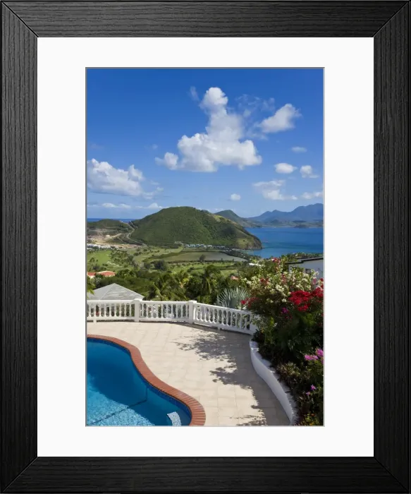 Framed Print : New luxury housing overlooking Frigate Bay on southeast peninsula, St. Kitts Framed Print : New luxury housing overlooking Frigate Bay on southeast peninsula, St. Kitts