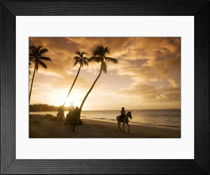 Framed Print : Las Terrenas at sunset, Samana Peninsula, Dominican Republic, West Indies