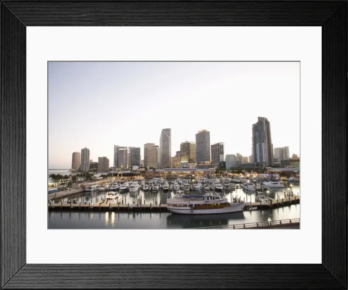 Framed Print : Downtown skyline and Bayside Marina, Miami, Florida, United States of America Framed Print : Downtown skyline and Bayside Marina, Miami, Florida, United States of America