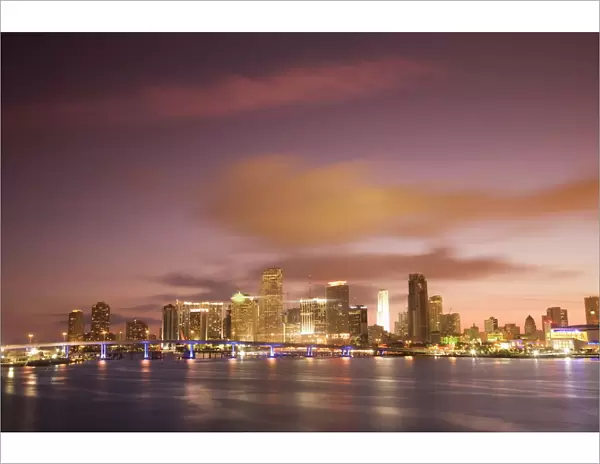 Miami skyline viewed from Macarthur Causeway, Miami, Florida, United States of America