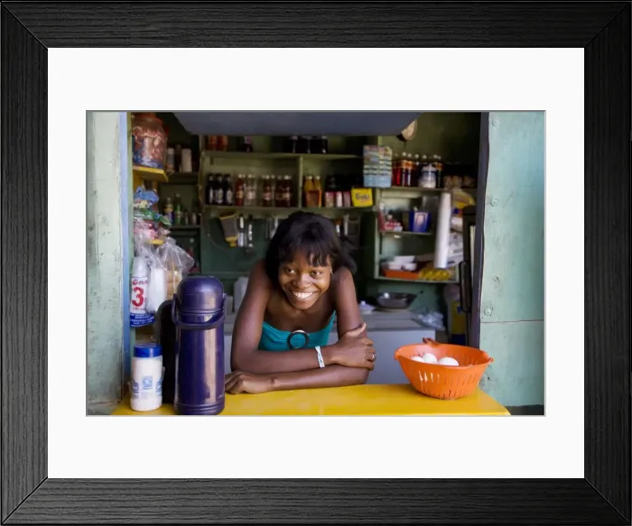 Framed Print : Haitian woman, Las Terrenas, Samana Peninsula, Dominican Republic, West Indies