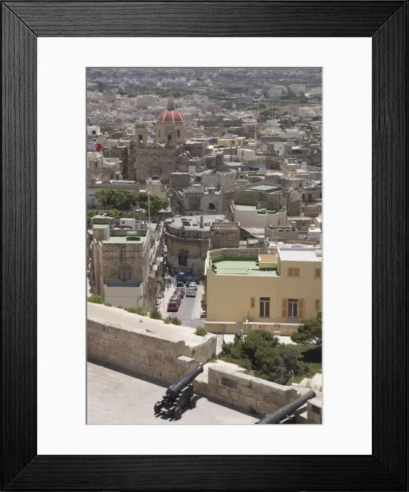 Framed Print : St. Georges Basilica from the ramparts of the Citadel, Victoria (Rabat) Framed Print : St. Georges Basilica from the ramparts of the Citadel, Victoria (Rabat)