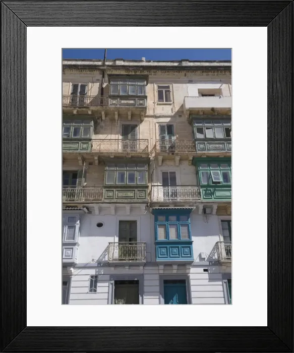 Framed Print : Typical window architecture, Valletta, Malta, Europe Framed Print : Typical window architecture, Valletta, Malta, Europe