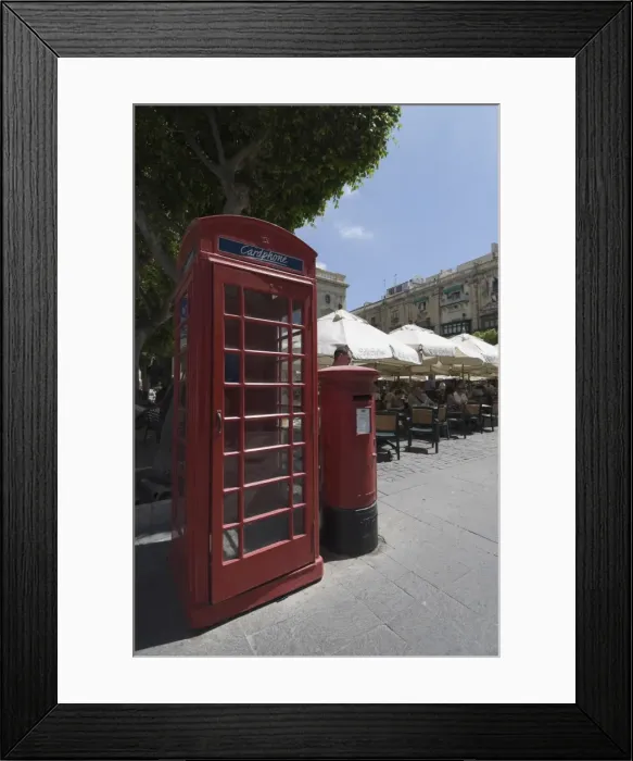 Framed Print : British telephone box and post box, Valletta, Malta, Europe Framed Print : British telephone box and post box, Valletta, Malta, Europe