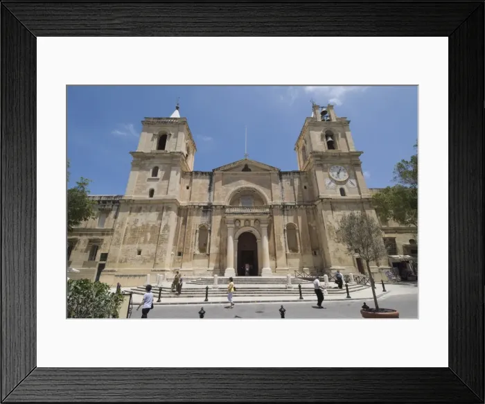 Framed Print : Front exterior of St. Johns Co-Cathedral, Valletta, Malta, Europe Framed Print : Front exterior of St. Johns Co-Cathedral, Valletta, Malta, Europe