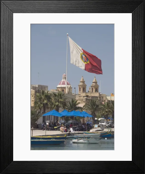 Framed Print : The fishing village of Marsaxlokk, Malta, Mediterranean, Europe Framed Print : The fishing village of Marsaxlokk, Malta, Mediterranean, Europe