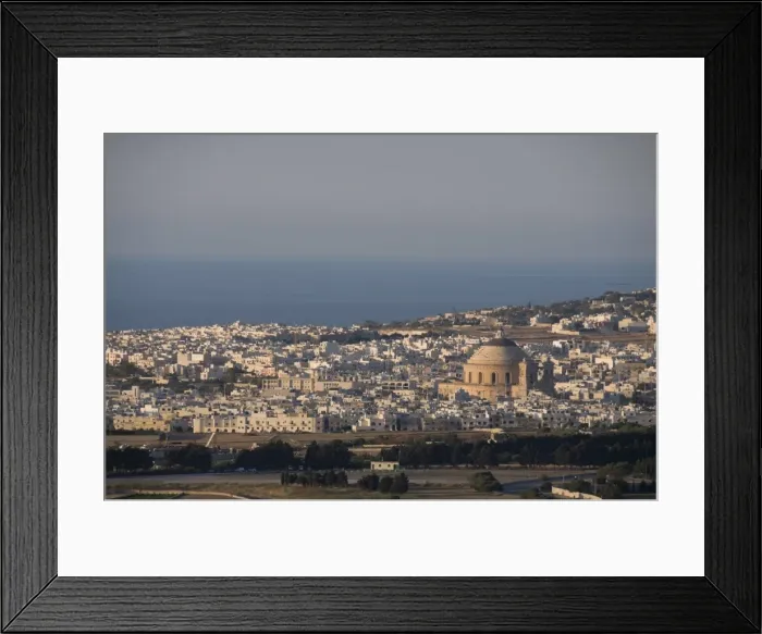 Framed Print : The dome of Mosta in distance viewed from Mdina the fortress city, Malta, Europe Framed Print : The dome of Mosta in distance viewed from Mdina the fortress city, Malta, Europe