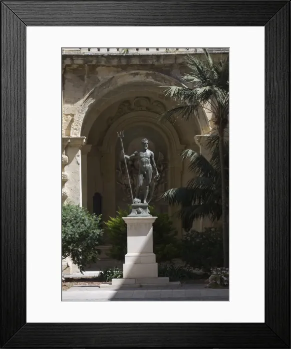 Framed Print : Statue of Neptune in the Neptune Courtyard of the Grand Masters Palace Framed Print : Statue of Neptune in the Neptune Courtyard of the Grand Masters Palace