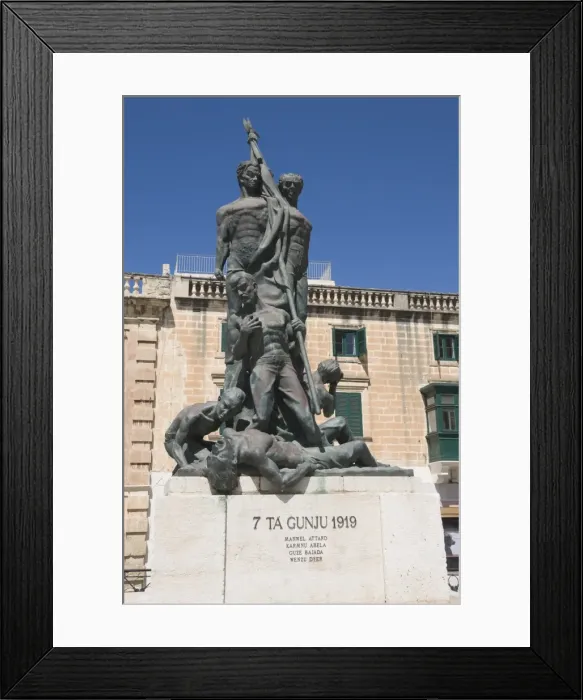 Framed Print : Statue depicting the Sette Giugno riots of 1919, Valletta, Malta, Europe Framed Print : Statue depicting the Sette Giugno riots of 1919, Valletta, Malta, Europe