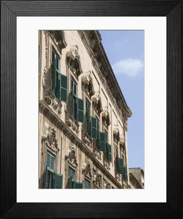 Framed Print : Typical street, Valletta, Malta, Europe Framed Print : Typical street, Valletta, Malta, Europe