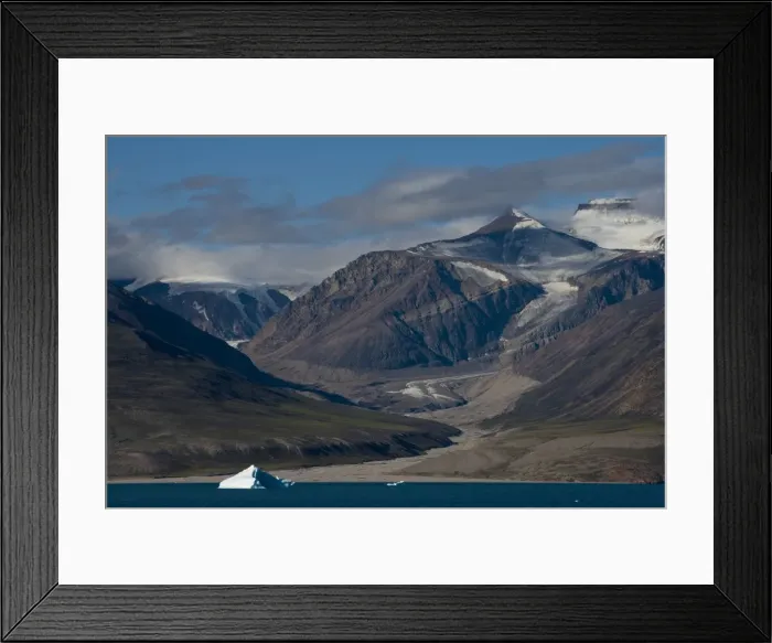 Framed Print : Coastline and iceberg, Greenland, Polar Regions