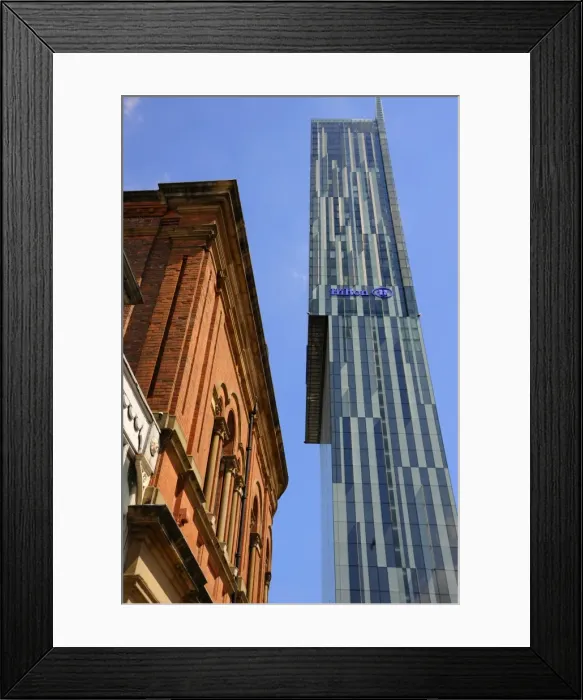 Framed Print : Old building with the Beetham Tower in the background, Manchester, England