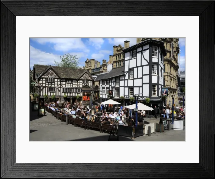 Framed Print : Old half timbered buildings, Manchester, England, United Kingdom, Europe Framed Print : Old half timbered buildings, Manchester, England, United Kingdom, Europe