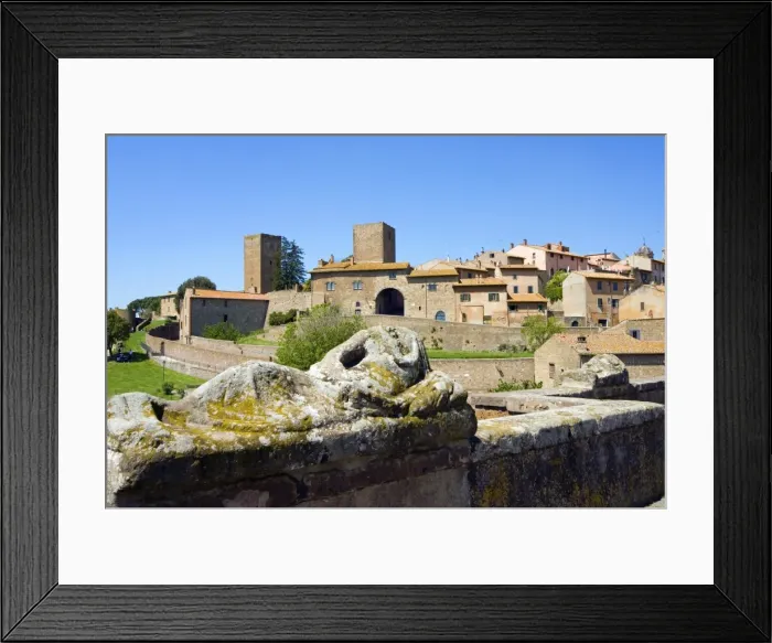 Framed Print : Etrsuscan sarcophagus and view of Tuscania, Tuscania, Viterbo, Lazio, Italy, Europe Framed Print : Etrsuscan sarcophagus and view of Tuscania, Tuscania, Viterbo, Lazio, Italy, Europe