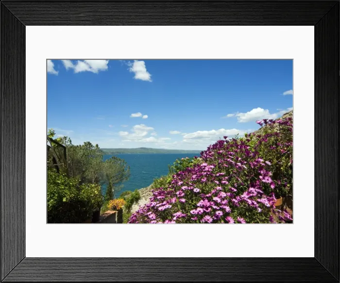 Framed Print : Lake of Bolsena, view from Capodimonte, Viterbo, Lazio, Italy, Europe Framed Print : Lake of Bolsena, view from Capodimonte, Viterbo, Lazio, Italy, Europe