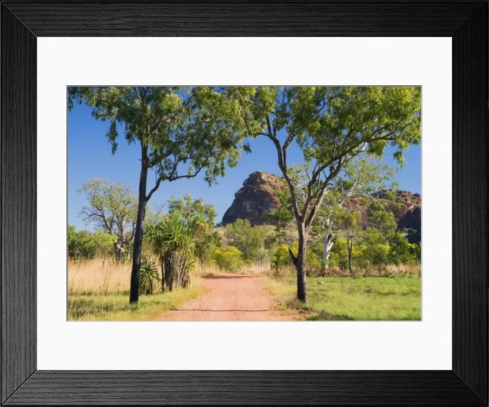 Framed Print : Rocky outcrop and road, Keep River National Park, Northern Territory, Australia, Pacific Framed Print : Rocky outcrop and road, Keep River National Park, Northern Territory, Australia, Pacific