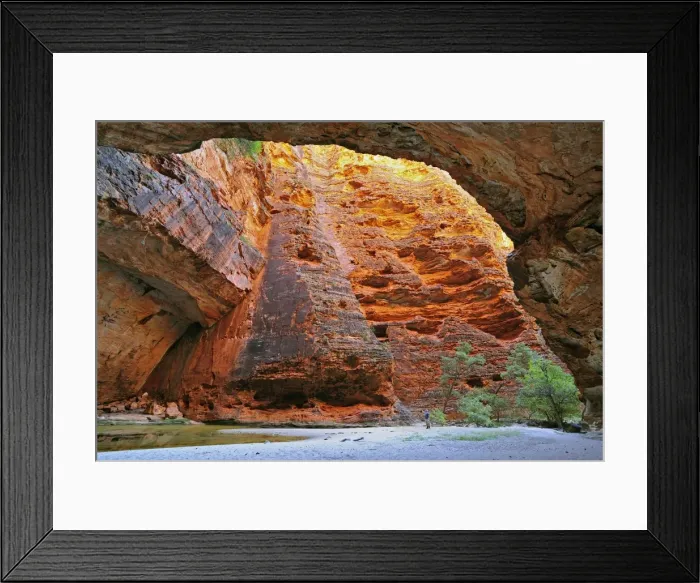 Framed Print : Man in the Cathedral Gorge, Bungle Bungle, Purnululu National Park, UNESCO World Heritage Site Framed Print : Man in the Cathedral Gorge, Bungle Bungle, Purnululu National Park, UNESCO World Heritage Site