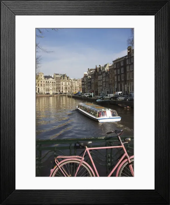 Framed Print : Tourist canal boat on the Herengracht canal, Amsterdam, Netherlands, Europe Framed Print : Tourist canal boat on the Herengracht canal, Amsterdam, Netherlands, Europe
